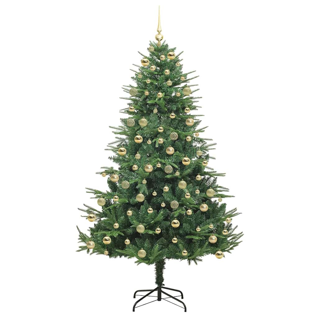 Artificial Pre-lit Kerstboom met Ballenset Groen 210 cm