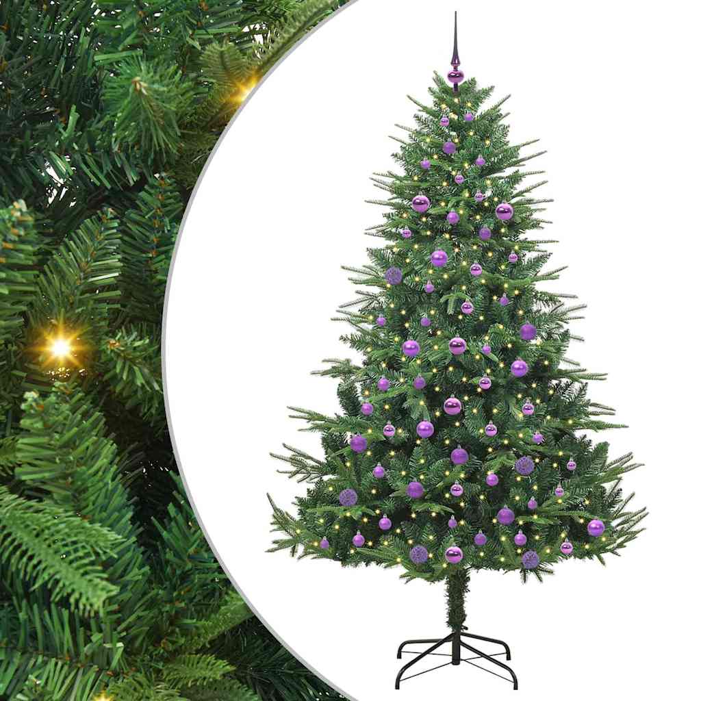 Artificial Pre-lit Kerstboom met Ballenset Groen 210 cm