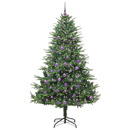 Artificial Pre-lit Kerstboom met Ballenset Groen 210 cm