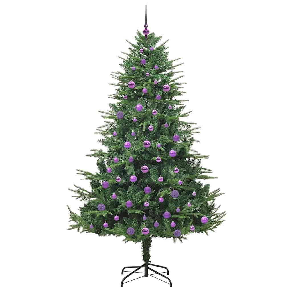 Artificial Pre-lit Kerstboom met Ballenset Groen 210 cm