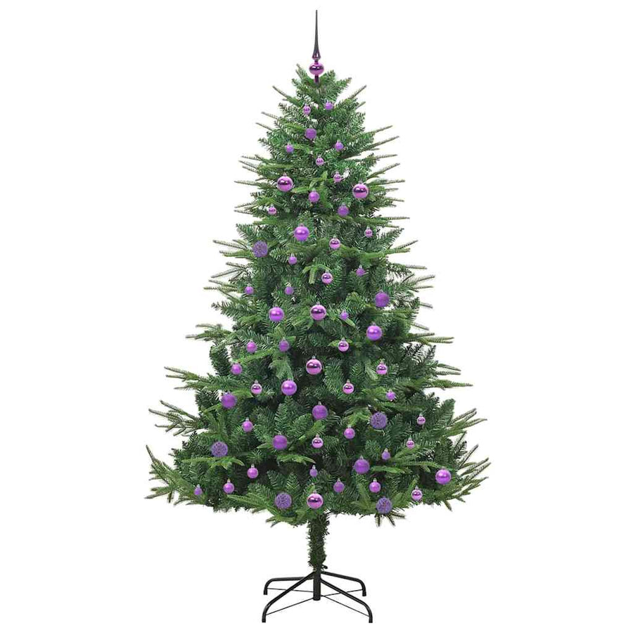 Artificial Pre-lit Kerstboom met Ballenset Groen 210 cm