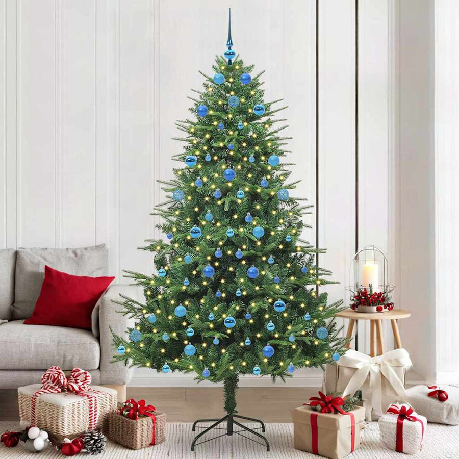 Artificial Pre-lit Kerstboom met Ballenset Groen 210 cm