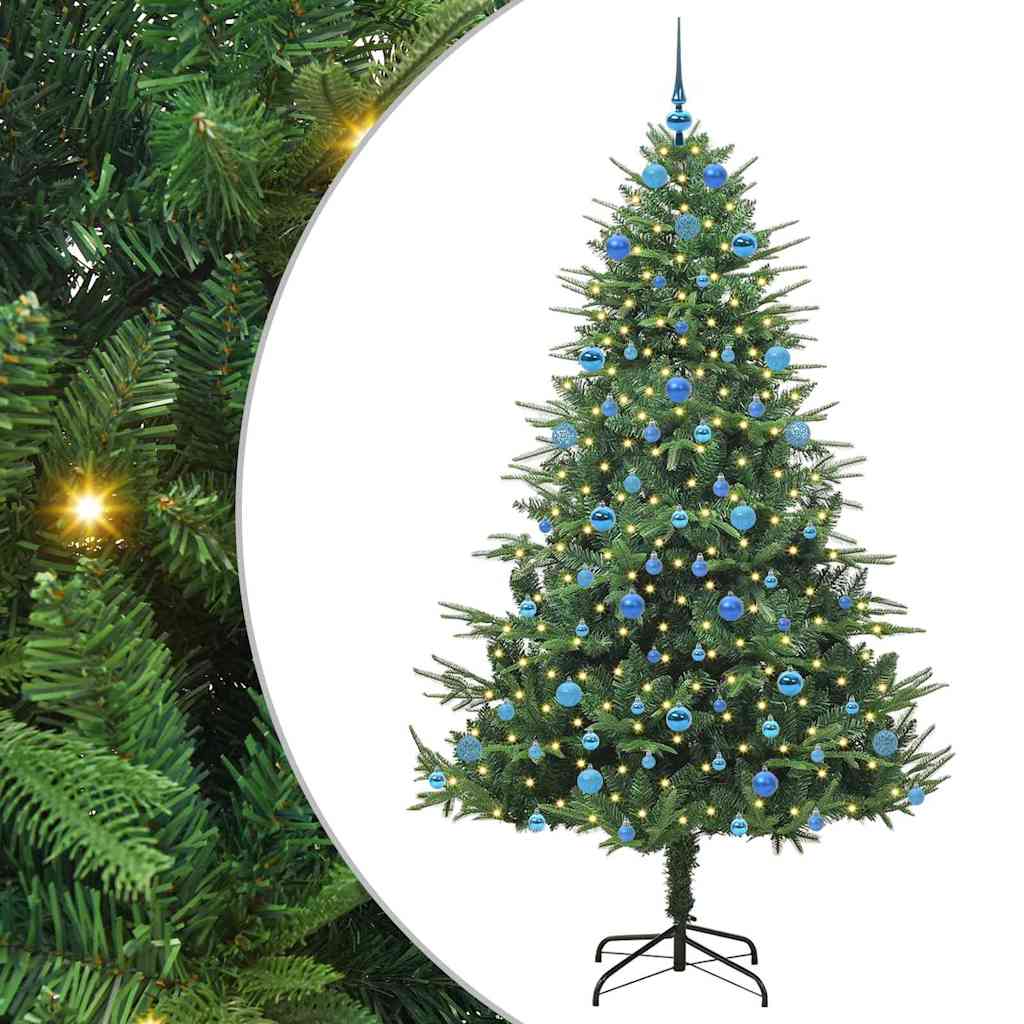 Artificial Pre-lit Kerstboom met Ballenset Groen 210 cm