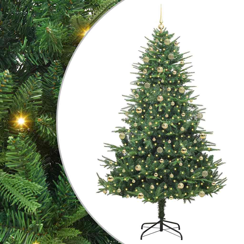 Artificial Pre-lit Kerstboom met Ballenset Groen 240 cm