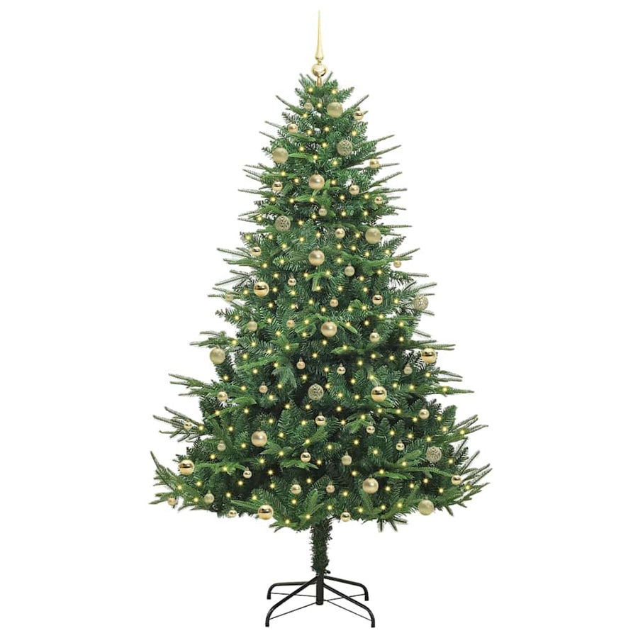 Artificial Pre-lit Kerstboom met Ballenset Groen 240 cm