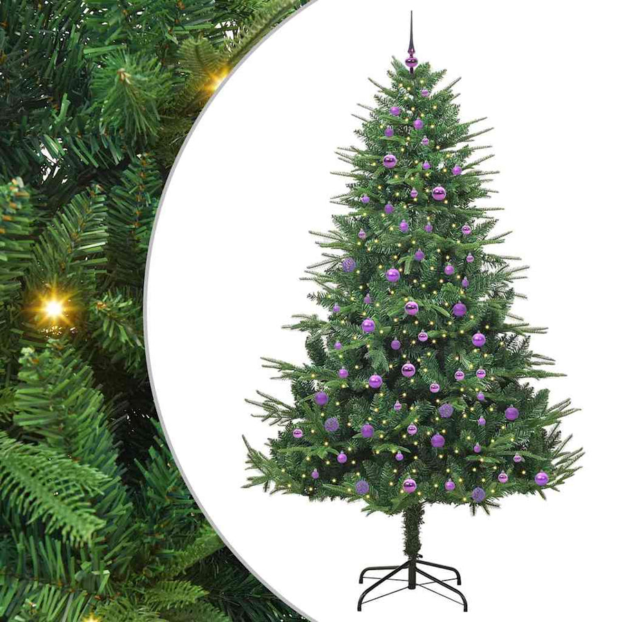 Artificial Pre-lit Kerstboom met Ballenset Groen 240 cm