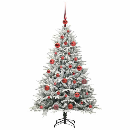Kunstmatige Vorstverlichte Kerstboom met Bal Set Groen 150 cm