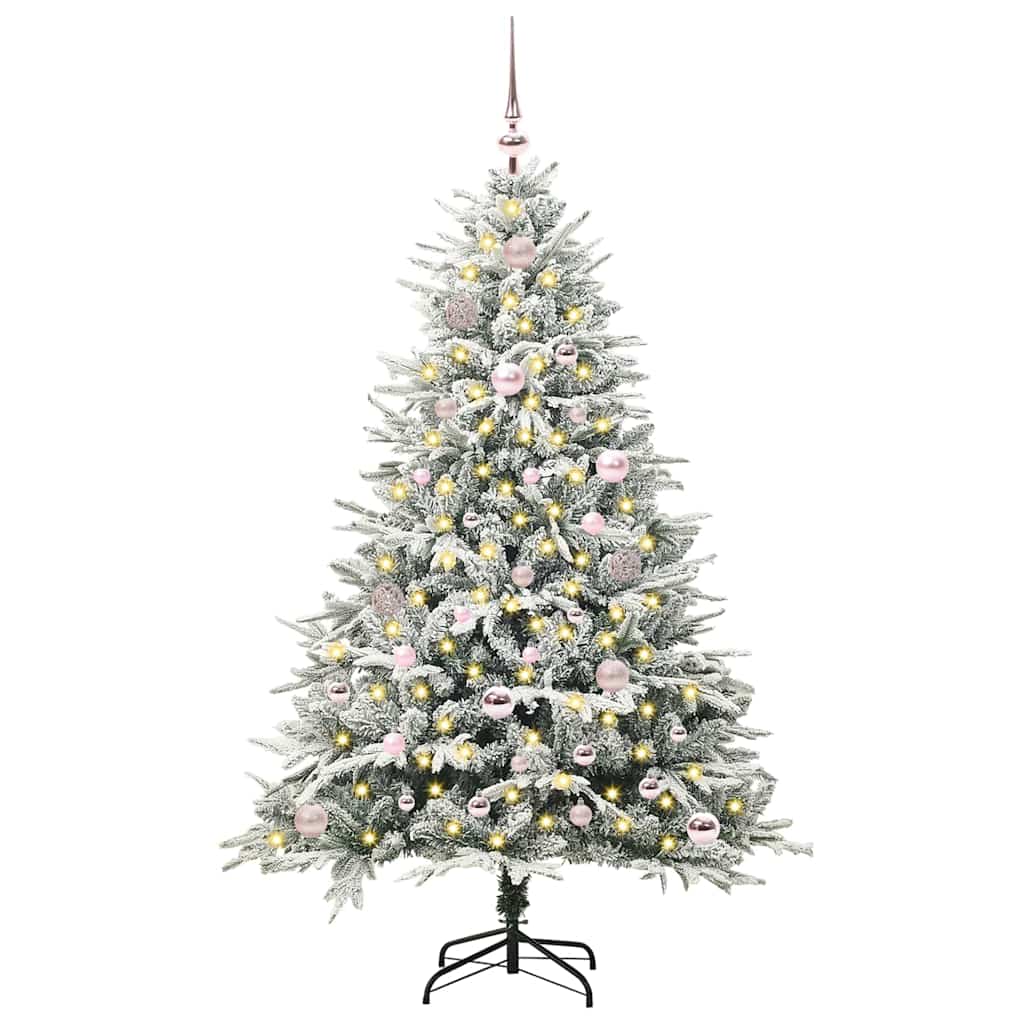 Kunstkerstboom met verlichting en ballenset Groen 150 cm