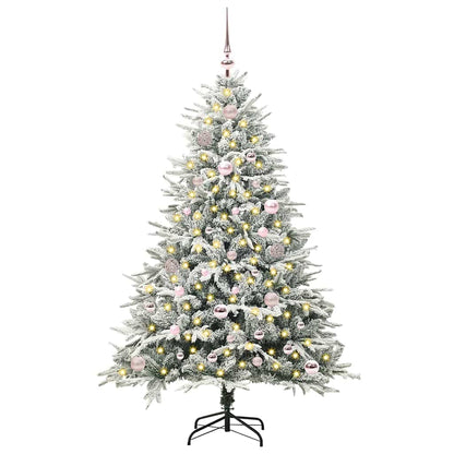 Kunstkerstboom met verlichting en ballenset Groen 150 cm