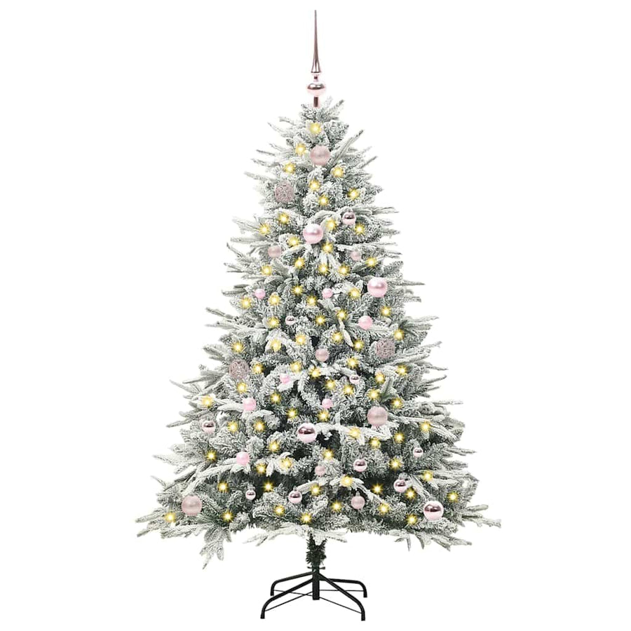 Kunstkerstboom met verlichting en ballenset Groen 150 cm