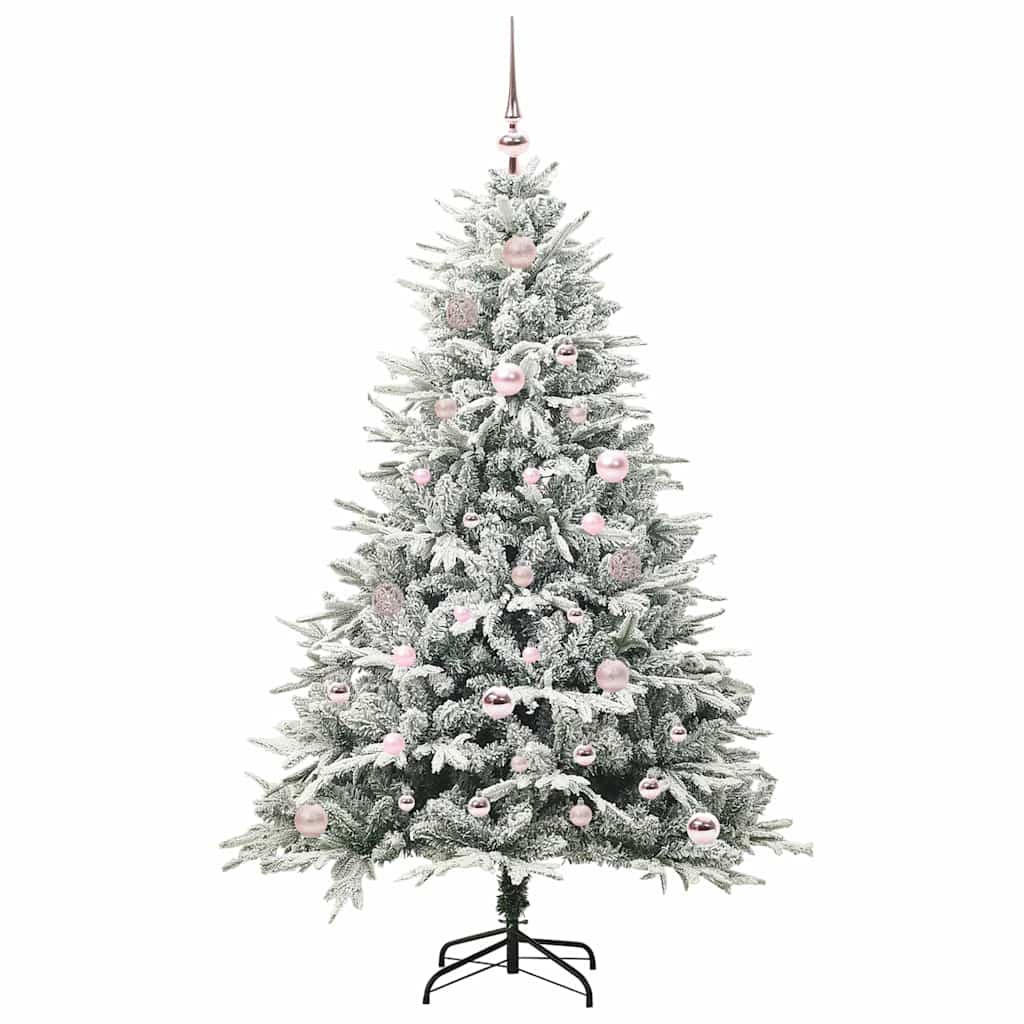 Kunstkerstboom met verlichting en ballenset Groen 150 cm