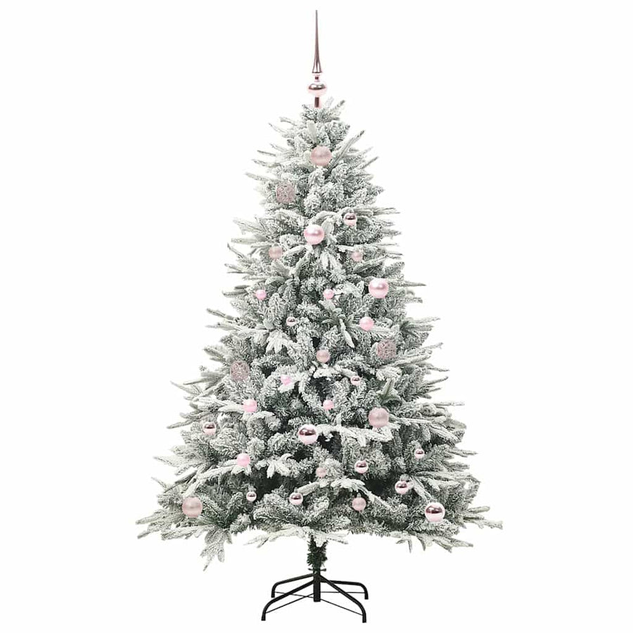 Kunstkerstboom met verlichting en ballenset Groen 150 cm