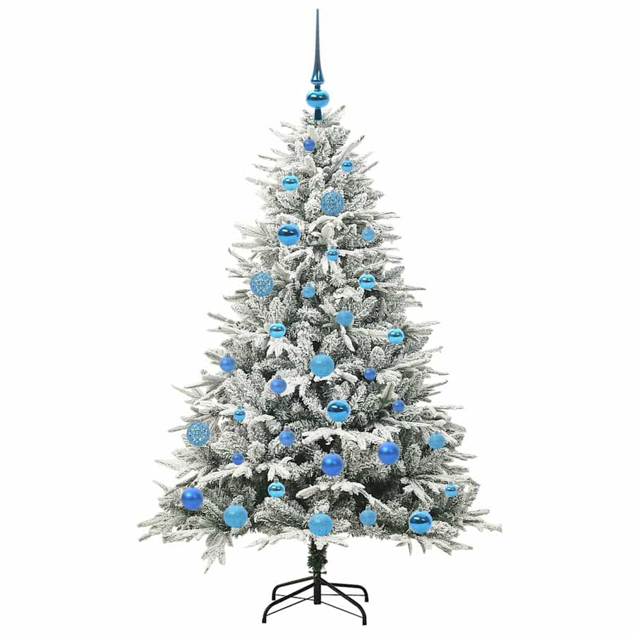 Kunstmatige Vorstverlichte Kerstboom met Bal Set Groen 150 cm
