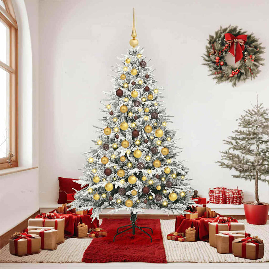 Artificial Pre-lit Kerstboom met Ballenset Groen 180 cm