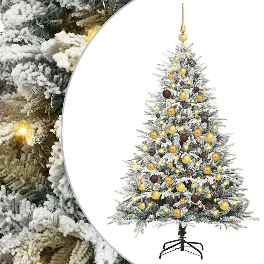 Artificial Pre-lit Kerstboom met Ballenset Groen 180 cm
