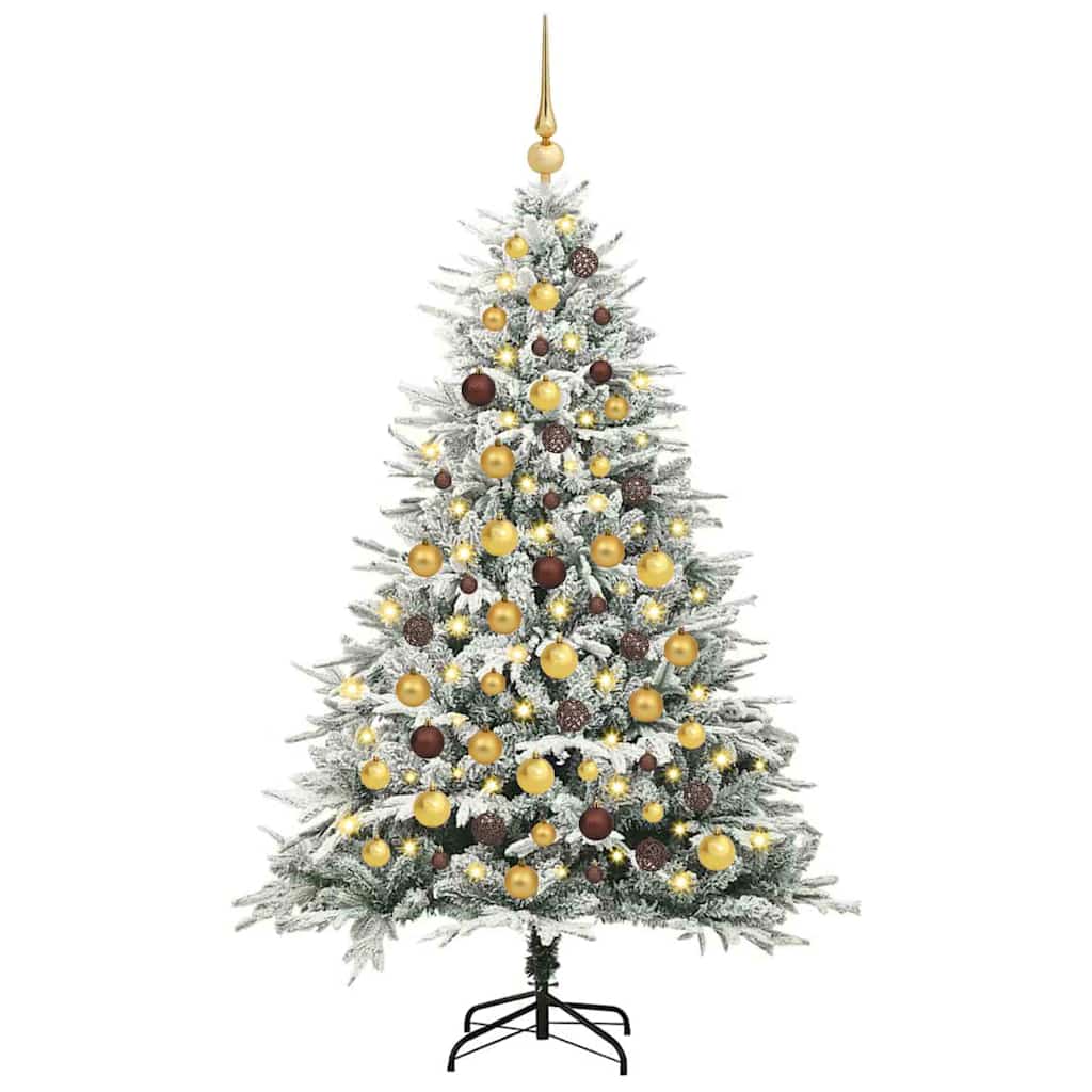 Artificial Pre-lit Kerstboom met Ballenset Groen 180 cm