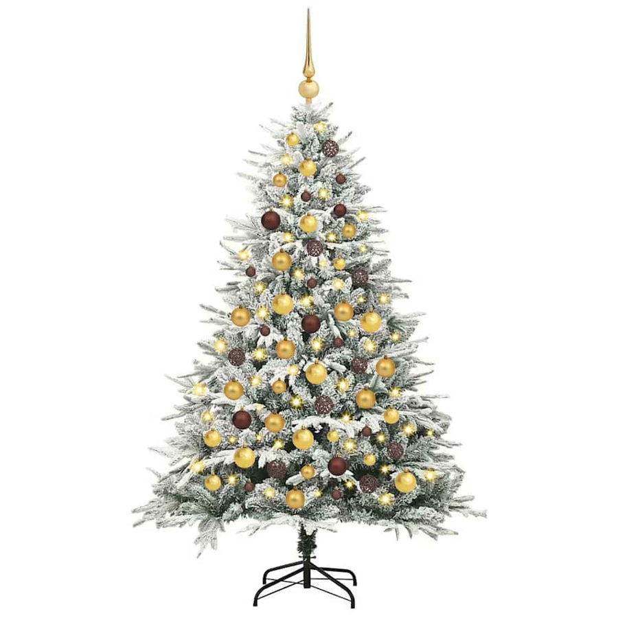 Artificial Pre-lit Kerstboom met Ballenset Groen 180 cm