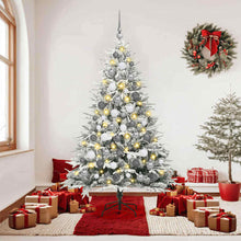 Kunstmatige Vorstverlichte Kerstboom met Bal Set Groen 180 cm