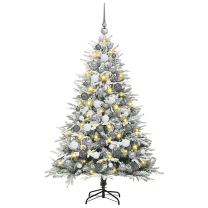 Kunstmatige Vorstverlichte Kerstboom met Bal Set Groen 180 cm