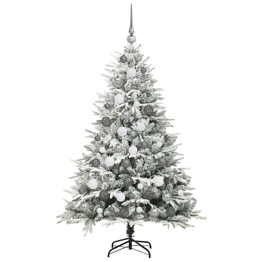 Kunstmatige Vorstverlichte Kerstboom met Bal Set Groen 180 cm