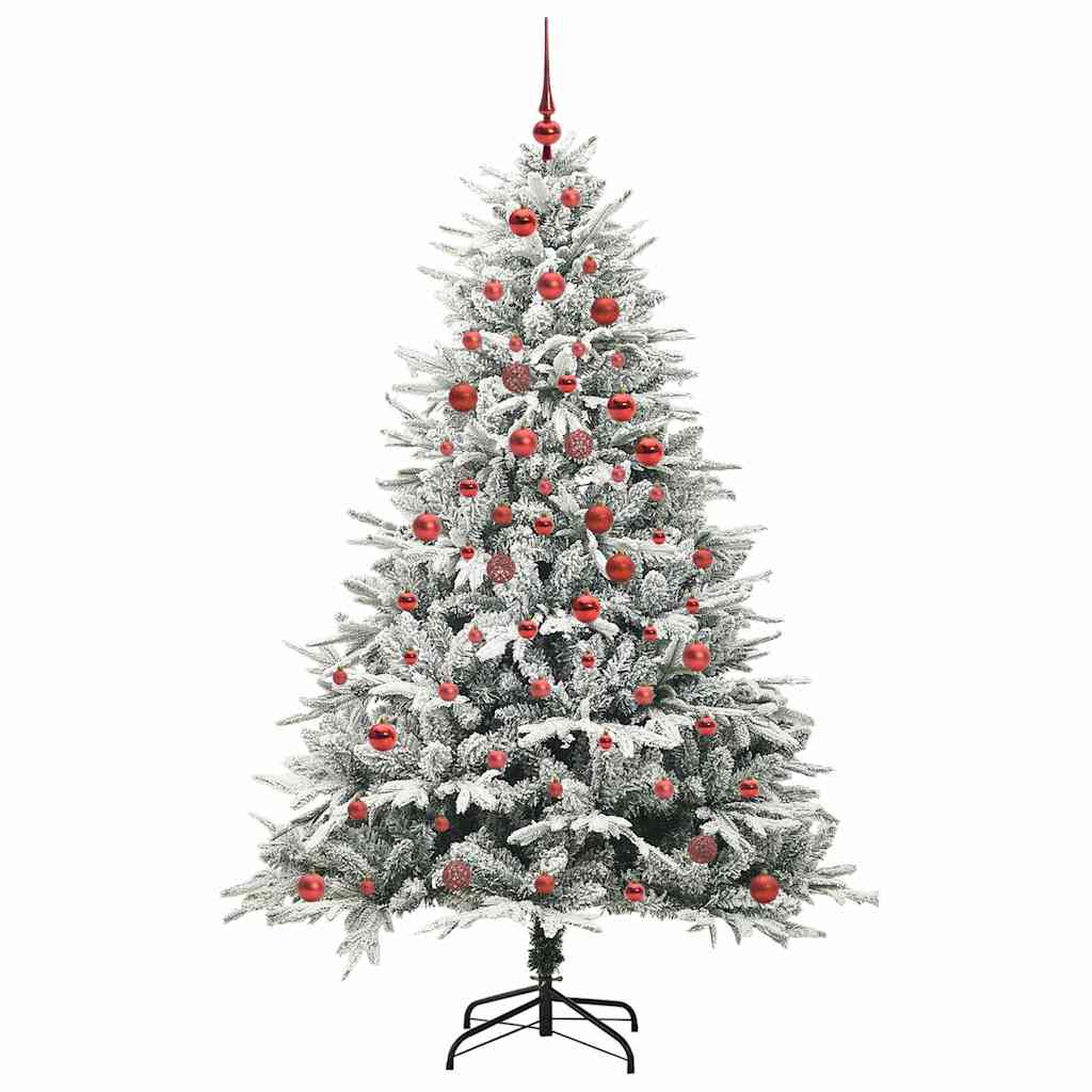 Kunstmatige Vorstverlichte Kerstboom met Bal Set Groen 180 cm