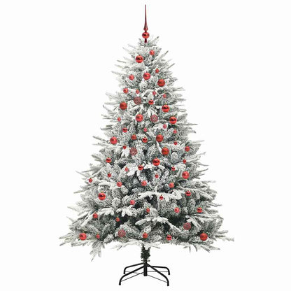 Kunstmatige Vorstverlichte Kerstboom met Bal Set Groen 180 cm