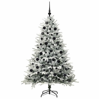 Kunstmatige Vorstverlichte Kerstboom met Bal Set Groen 180 cm
