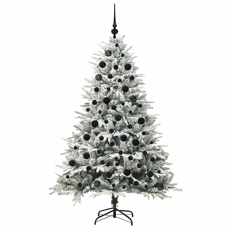 Kunstmatige Vorstverlichte Kerstboom met Bal Set Groen 180 cm