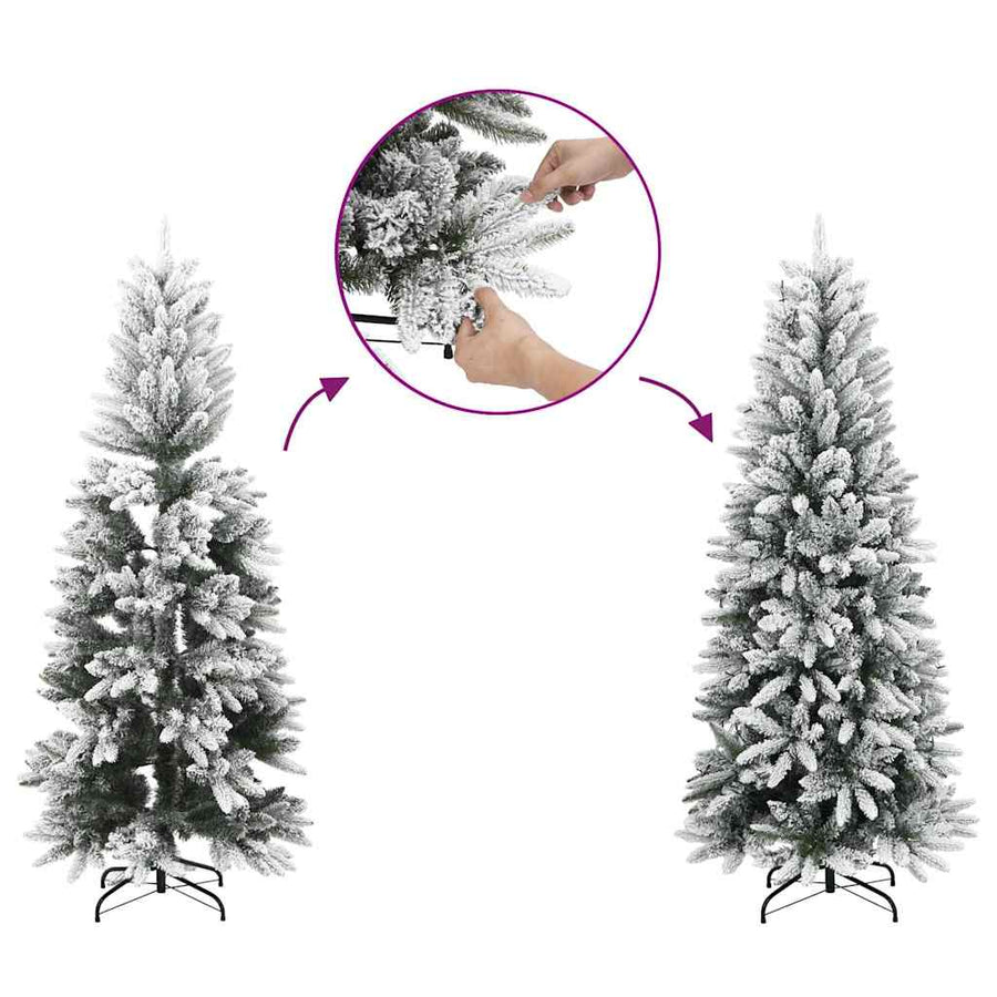Kunstmatige Vorstverlichte Kerstboom met Bal Set Groen 180 cm