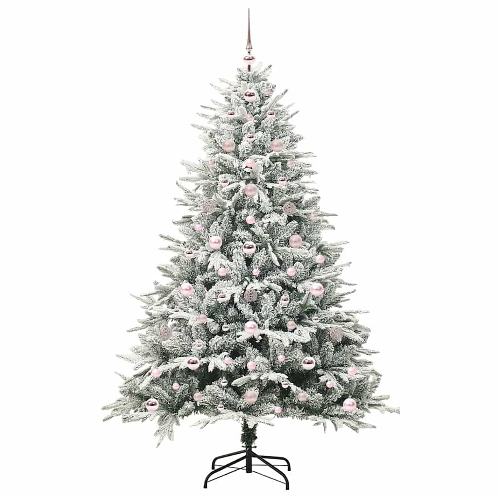 Kunstmatige Vorstverlichte Kerstboom met Bal Set Groen 180 cm