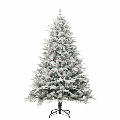 Kunstmatige Vorstverlichte Kerstboom met Bal Set Groen 180 cm