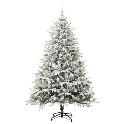 Kunstmatige Vorstverlichte Kerstboom met Bal Set Groen 180 cm