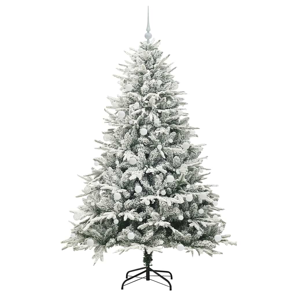 Kunstmatige Vorstverlichte Kerstboom met Bal Set Groen 180 cm