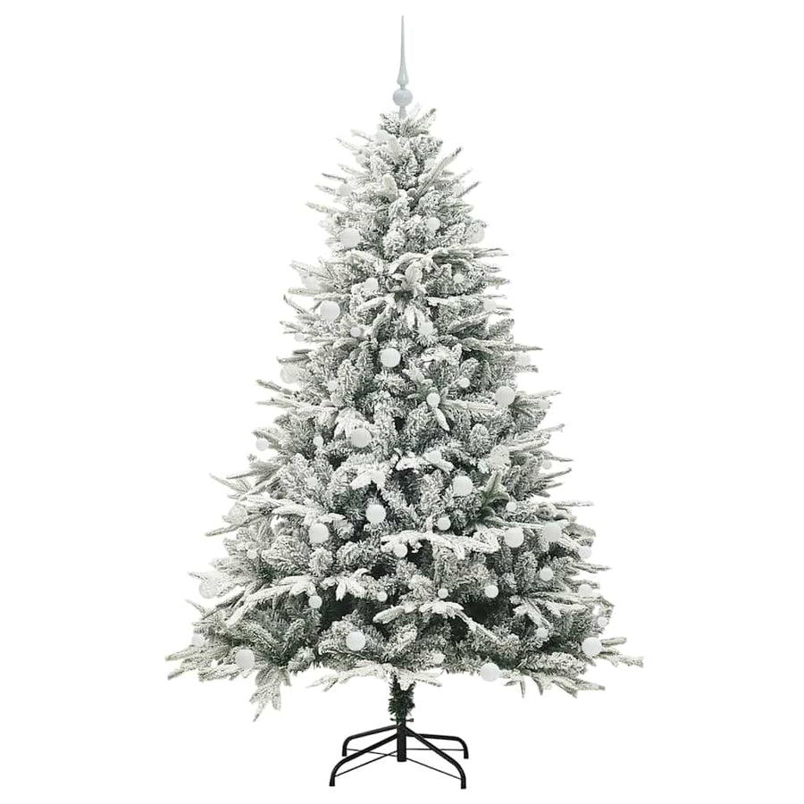 Kunstmatige Vorstverlichte Kerstboom met Bal Set Groen 180 cm