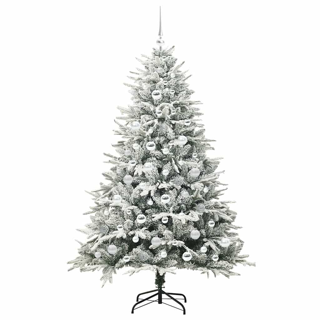 Kunstmatige Vorstverlichte Kerstboom met Bal Set Groen 180 cm