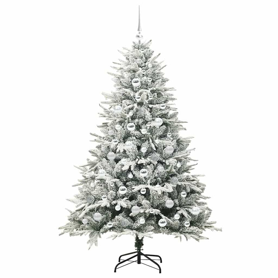 Kunstmatige Vorstverlichte Kerstboom met Bal Set Groen 180 cm