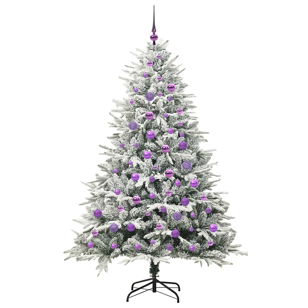 Kunstmatige Vorstverlichte Kerstboom met Bal Set Groen 180 cm