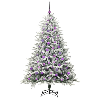 Kunstmatige Vorstverlichte Kerstboom met Bal Set Groen 180 cm