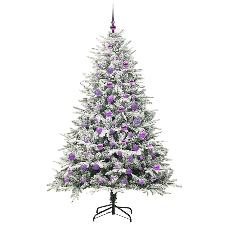 Kunstmatige Vorstverlichte Kerstboom met Bal Set Groen 180 cm