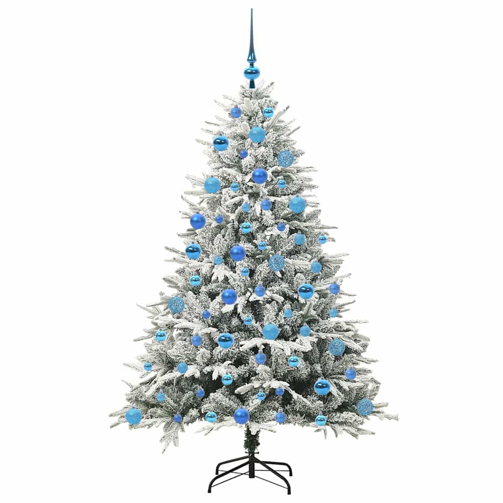 Kunstmatige Vorstverlichte Kerstboom met Bal Set Groen 180 cm