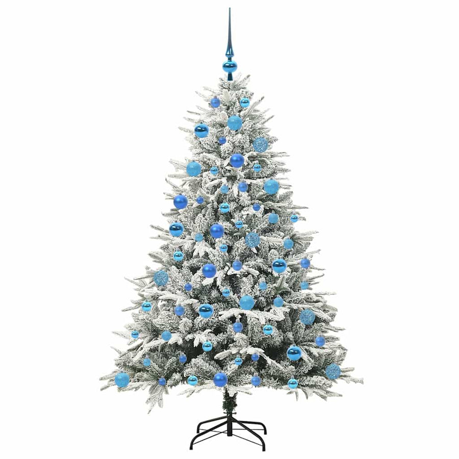 Kunstmatige Vorstverlichte Kerstboom met Bal Set Groen 180 cm