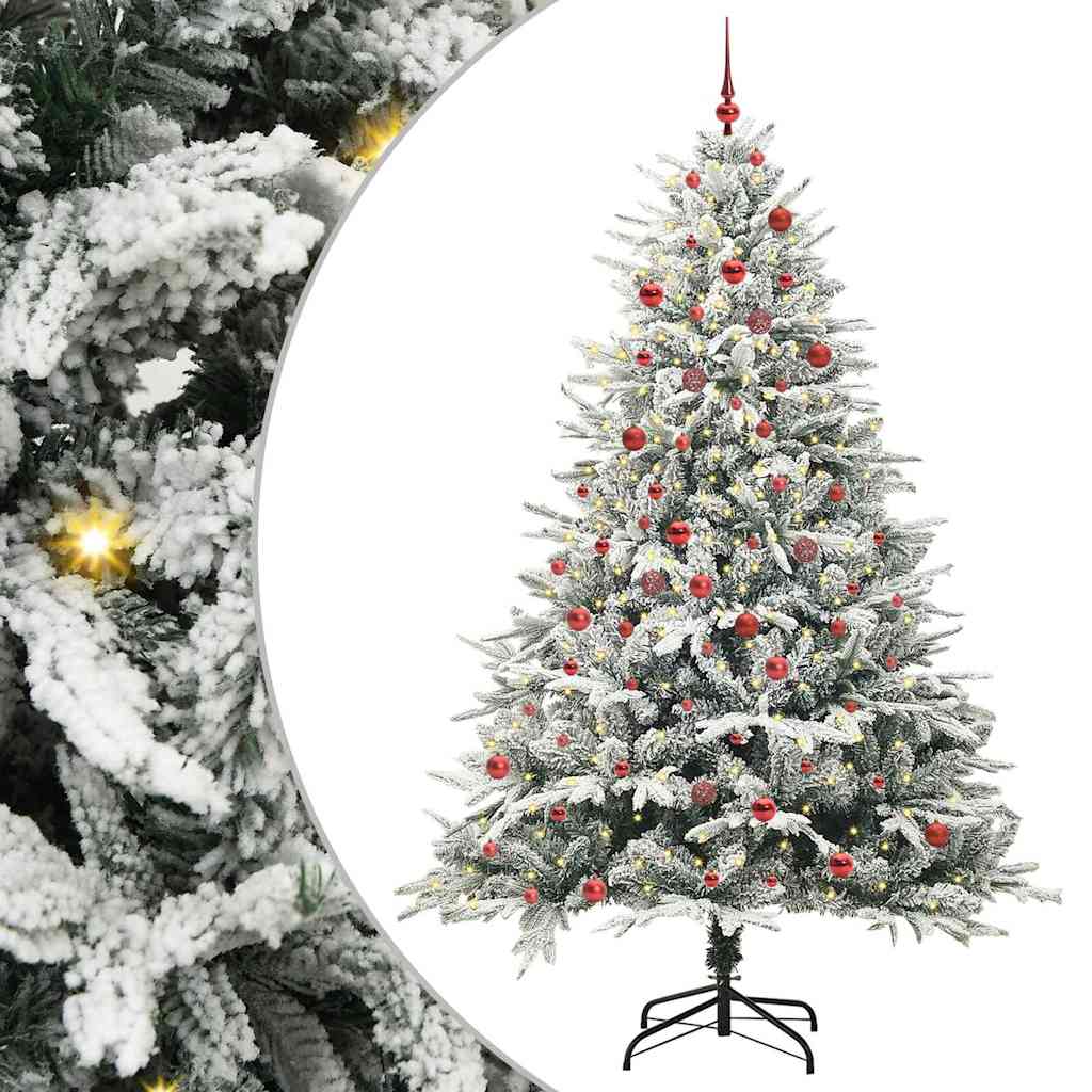 Artificial Pre-lit Kerstboom met Ballenset Groen 210 cm