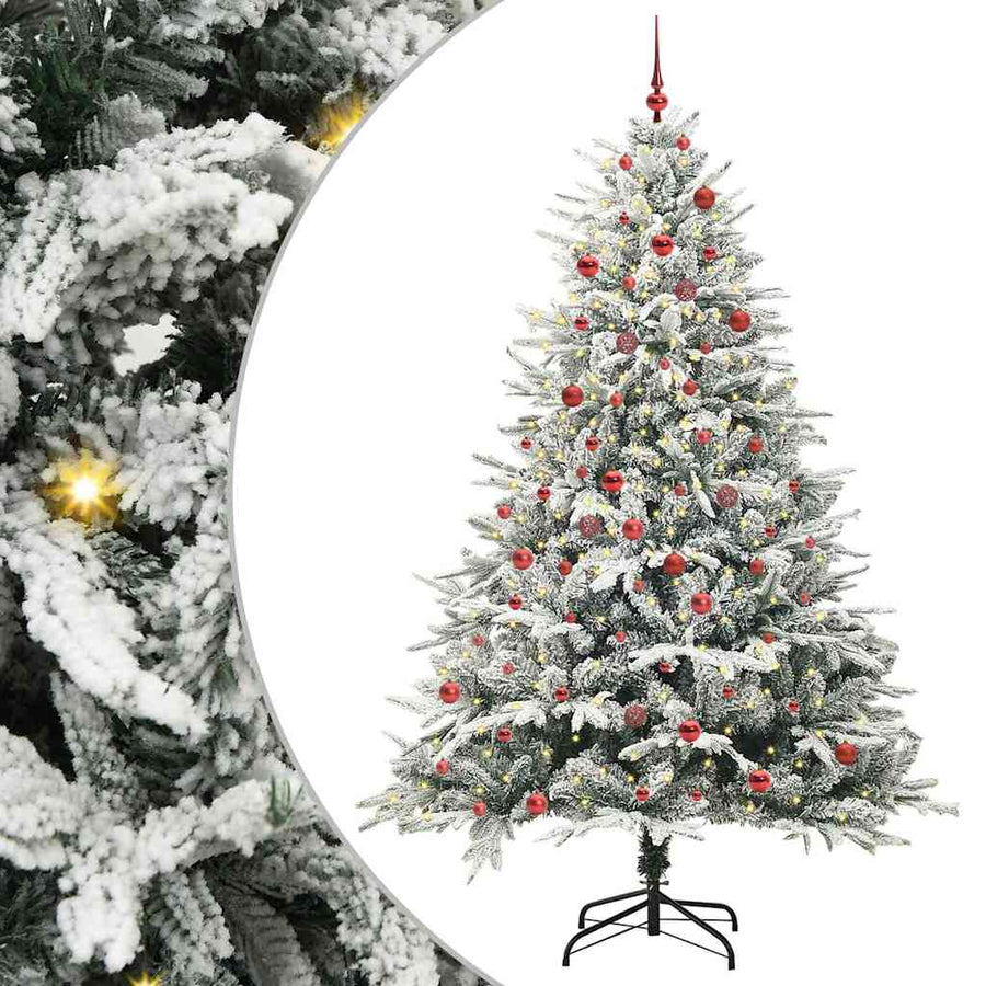 Artificial Pre-lit Kerstboom met Ballenset Groen 210 cm