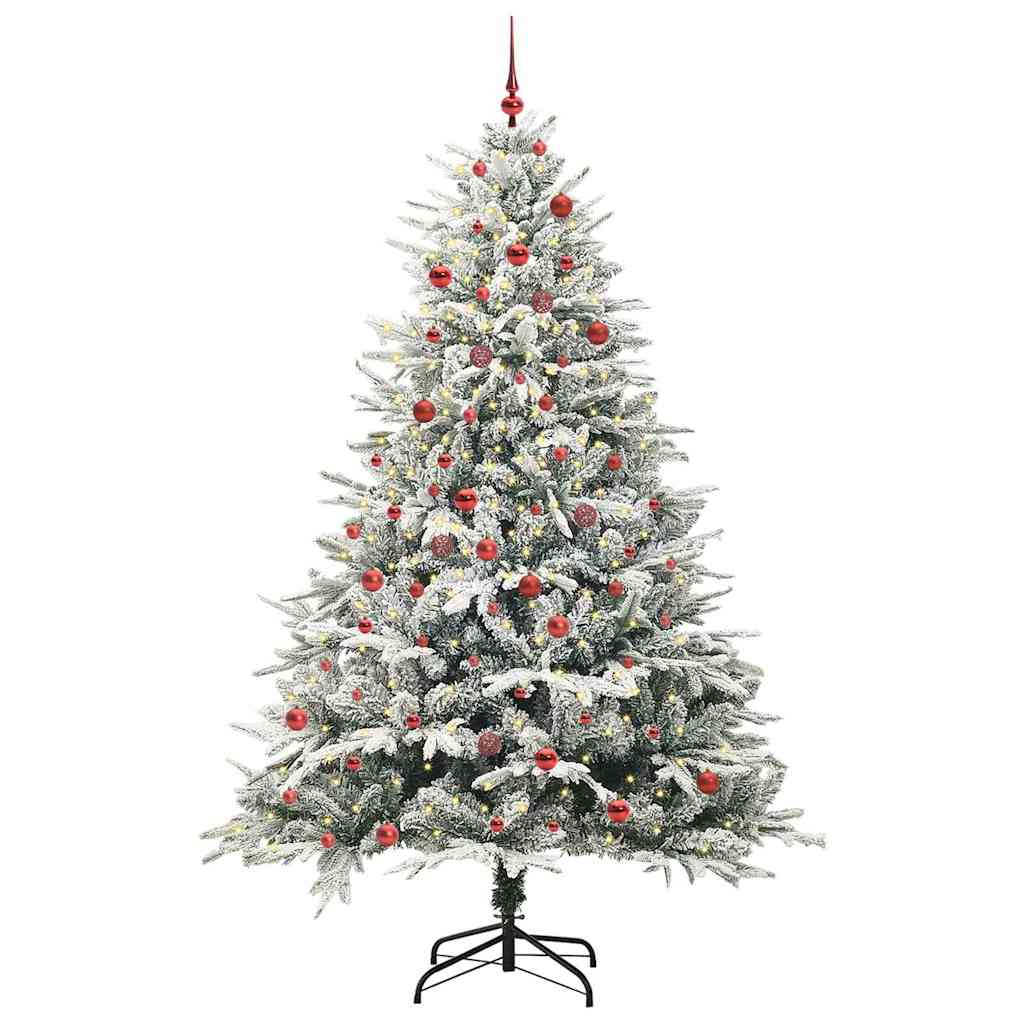 Artificial Pre-lit Kerstboom met Ballenset Groen 210 cm