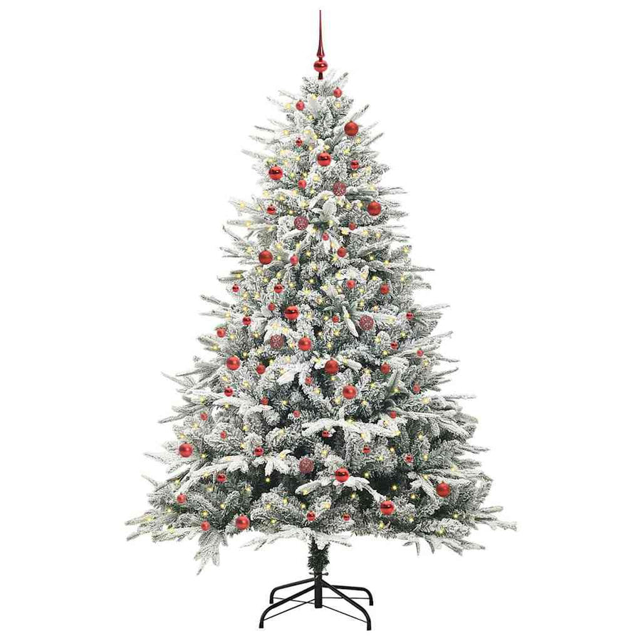 Artificial Pre-lit Kerstboom met Ballenset Groen 210 cm