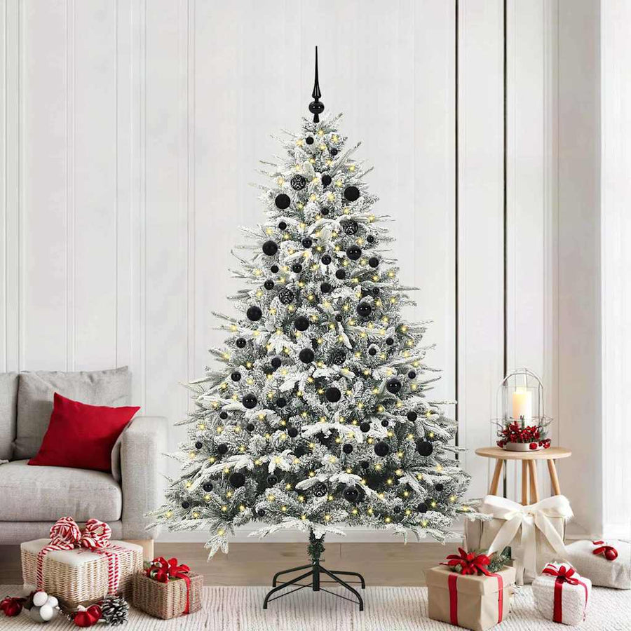 Artificial Pre-lit Kerstboom met Ballenset Groen 210 cm