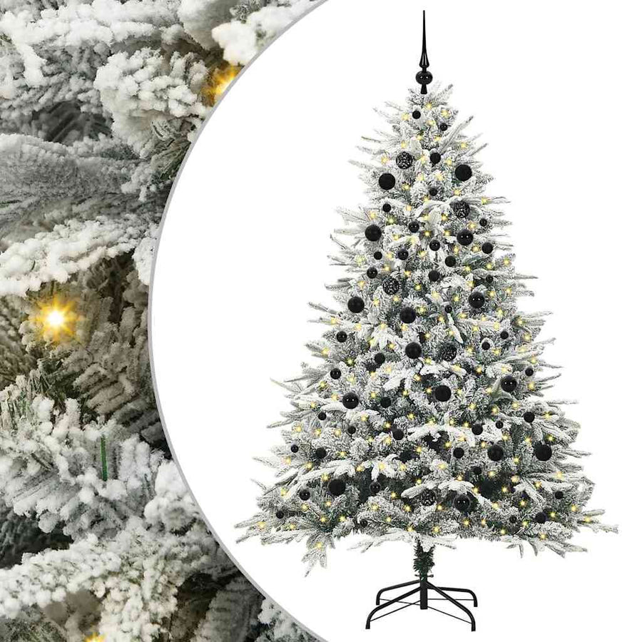 Artificial Pre-lit Kerstboom met Ballenset Groen 210 cm