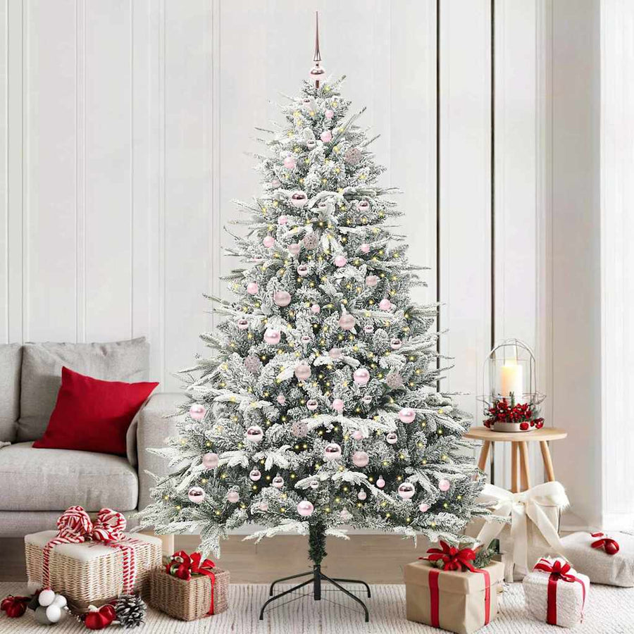 Artificial Pre-lit Kerstboom met Ballenset Groen 210 cm
