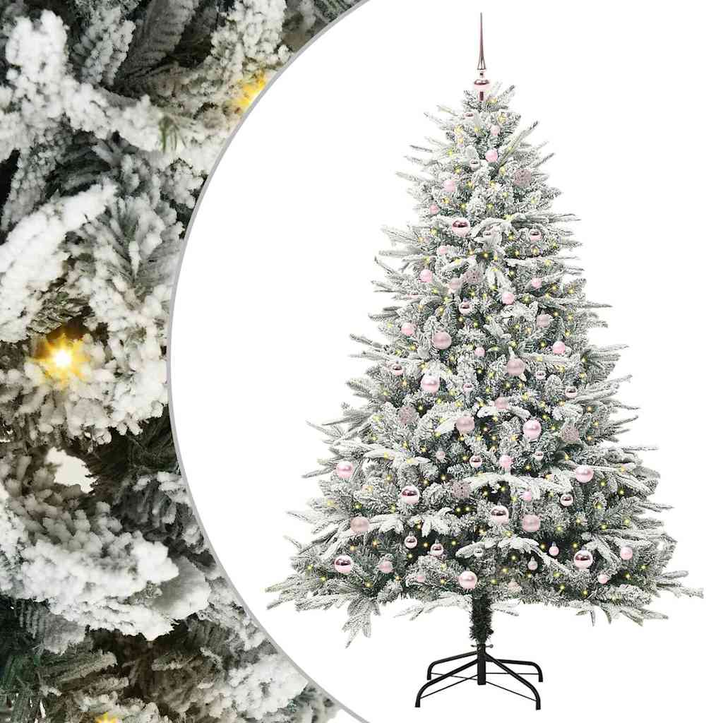 Artificial Pre-lit Kerstboom met Ballenset Groen 210 cm