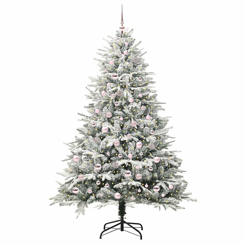Artificial Pre-lit Kerstboom met Ballenset Groen 210 cm